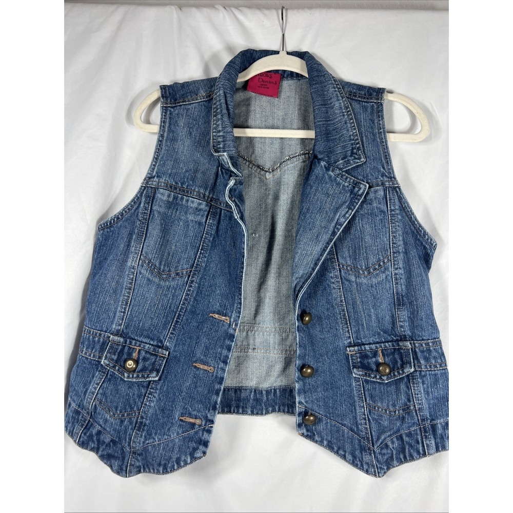 Carols Denims Vest‎ Sz Large Metal Buttons - Picture 2 of 16